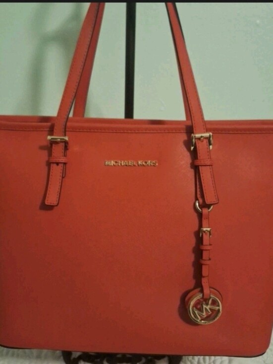 Michael Kors Handbags - Michael Kors Bright Red Saffiano Leather Tote with Gold Hardware